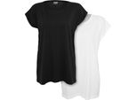 Urban Classics - T-Shirt A Spalla Estesa Da Donna 2 Pezzi Nero/Bianco - 5XL