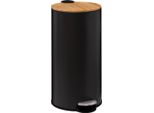 5 Five Simply Smart - MüLleimer Mit Bambusdeckel 30L "Modern Color"" Schwarz"