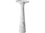 Tavolino Casa Padrino Bianco Ø 30 X H. 71,5 Cm - Tavolino Rotondo In Marmo Di Carrara Di Alta Qualità - Mobili