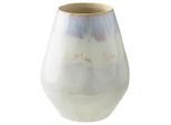 Costa Nova Vase , Weiß , Keramik , rund , 19.6 cm , Handmade in Europe , handgemacht , Dekoration, Vasen, Keramikvasen