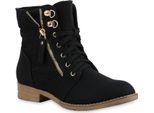 Mytrendshoe Donna Stivaletti Stringati Stivaletti Stringati Zipper 815442, Colore: Nero, Taglia: 41