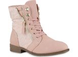 Mytrendshoe Donna Stivaletti Stringati Stivaletti Stringati Zipper 815442 Stivale Da Lavoro, Colore: Rosa, Taglia: 36