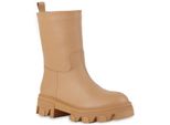 Van Hill Donna Stivali Piattaforma Leggermente Foderati Stivali Tacco A Blocco Suola Profilata 837805, Colore: Marrone Chiaro, Taglia: 37