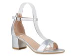 Van Hill Sandali Classici Da Donna Con Tacco A Blocco 840130, Colore: Argento, Taglia: 41