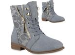 Mytrendshoe Donna Stivaletti Stringati Stivaletti Stringati Scarpe 815442, Colore: Azzurro, Taglia: 38