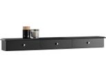 Sobuy FRG43-L-SCH Armadio A Muro Scaffale A Muro Appendiabiti A Muro Con 2 Cassetti Armadio A Muro Nero