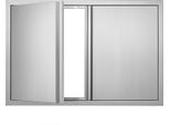 Vevor Porta Di Accesso Al Barbecue, 914 X 610 Mm, Doppia Porta Per Cucina Esterna, Porta A Incasso In Acciaio Inox, Porta Verticale A Parete Con Maniglie A Scomparsa, Per Isola Barbecue, Postazione Barbecue, Mobile Esterno