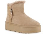 Van Hill Donna Stivali Invernali Foderati Caldi Stivaletti Scarpe Comode 841493, Colore: Khaki, Taglia: 41