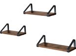 Set Di 3 Mensole Sospese Loft In Legno