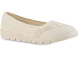 Van Hill Ballerine Sportive Da Donna Scarpe Comode Con Suola Profilata In Maglia 841603, Colore: Beige, Misura: 37