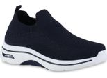 Van Hill Scarpe Sportive Da Donna Slip On Scarpe Sportive In Maglia Con Suola Profilata 841625, Colore: Blu Scuro, Taglia: 38
