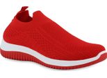 Van Hill Scarpe Sportive Da Donna Slip On Scarpe Sportive In Maglia Con Suola Profilata 841678, Colore: Rosso, Taglia: 41