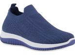 Van Hill Scarpe Sportive Da Donna Slip On Scarpe Sportive Con Suola Profilata 841678, Colore: Blu, Taglia: 42