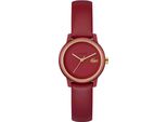 Quarzuhr LACOSTE LACOSTE 12.12 SWIFT, rot, Armbanduhren, Damen, Quarzuhr, Armbanduhr, Damenuhr, Lederarmband, analog