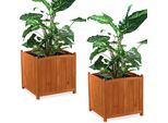 Melko Vaso Da Fiori Fioriera Cassetta Per Fioriera Trogolo In Legno - 50 Cm Set Di 2