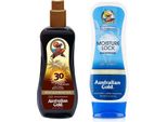 Australian Gold Spf 30 Spray Gel Bronzer 237Ml + Australian Gold Moisture Lock 227G