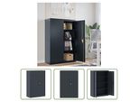 The Living Store Schedario Antracite 90X40X140 Cm In Acciaio