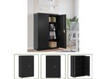The Living Store Schedario Nero 90X40X140 Cm In Acciaio