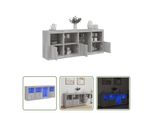The Living Store Credenza Con Luci Led Grigio Sonoma 164X37X67 Cm