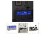 The Living Store Credenza Con Luci Led Grigio Sonoma 142,5X37X67 Cm