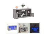 The Living Store Credenza Con Luci Led Grigio Sonoma 142,5X37X67 Cm