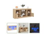 The Living Store Credenza Con Luci Led Rovere Sonoma 142,5X37X67 Cm