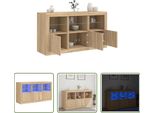 The Living Store Credenza Con Luci Led Rovere Sonoma 123X37X67 Cm