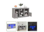 The Living Store Credenza Con Luci Led Grigio Sonoma 123X37X67 Cm