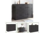 The Living Store Credenza Nera 99X39X73 Cm Acciaio