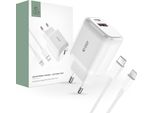 Tech-Protect C20W Caricatore Di Rete A 2 Porte Pd20W/Qc3.0 + Cavo Lightning Bianco
