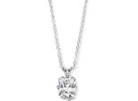 New Bling 9NB-1272 Collana In Argento Con Pendente - Zirconi - Rettangolo - 10X8Mm - Maglia Ad Ancora - Spessore 1,65Mm - 43+5Cm - Rodio - Argento