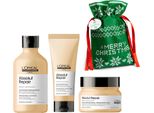 Loreal Absolut Repair Szampon 300Ml Nuovo + Loreal Absolut Repair OdżYwka 200Ml Nuovo + Loreal Absolut Repair Maska 250Ml Nuovo + Worek Na Prezent - Klasyczny Zielony 20X30Cm