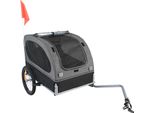 Succebuy Rimorchio Per Cani, Capacità Di Carico 40 Kg, Portabici Per Animali Domestici Con Telaio Pieghevole, Ruote A Sgancio Rapido, Attacco Universale, Catarifrangenti Di Sicurezza, Nero/Grigio