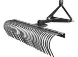 Succebuy 72" Arieggiatore A Trascinamento, 36 Denti In Acciaio, Rastrello A 3 Punti Per Trattore, Rastrello Per Giardini E Fattorie, Raccoglie Erba, Foglie E Strame"