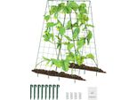 Succebuy Traliccio Per Cetrioli Per Piante Rampicanti, 116,8 X 81,3 Cm, Traliccio In Metallo Pieghevole Con Clip Per Piante, Supporto Da Giardino Per Pomodori, Zucche, Ortaggi