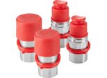 Succebuy Attacchi Idraulici A Faccia Piana Da 1/2 Pollice, Attacchi Rapidi Npt Da 1/2 Pollice Per Minipale Con 4 Tappi Antipolvere (ISO16028)