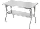 Succebuy Tavolo Di Preparazione Commerciale Pieghevole 48 X 24 Pollici Con Ripiano Inferiore, Tavolo Pieghevole In Acciaio Inox Per La Casa, La Cucina, Il Ristorante E Il Garage