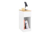 Sobuy Comodino Stretto Comodino Con Cassetto E Ripiano Comodino Per Camera Da Letto Soggiorno Bianco FBT111-II-WN