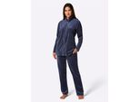 Hausanzug COMTESSA, Damen, Gr. 40/42, blau (nachtblau), 80% Baumwolle, 20% Polyester, Langarm, Homewear-Sets Freizeitanzug Hausanzug