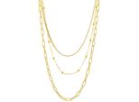 Edelstahlkette Firetti "Schmuck Geschenk Trio Layerkette", Gold (Gelbgoldfarben), Halsketten, Damen, Edelstahl, L: 45, Edelstahlkette