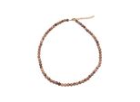 Collier Firetti "Schmuck Geschenk Halsschmuck Halskette Farbstein Edelstein Jaspis", Braun (Gelbgoldfarben, Braun), Halsketten, Damen, Messing Nylon, L: 50, Messing, Nylon, Collier, Made In Germany - Mit Jaspis