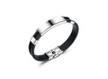 Armband Firetti "Schmuck Geschenk Armschmuck Armkette", Schwarz (Edelstahlfarben, Schwarz), ArmbäNder, Herren, 21,5Cm, Edelstahl Kautschuk, Edelstahl, Kautschuk, Armband