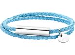 Armband "Schmuck Geschenk Armband Mikrofaserleder/Edelstahl", Bunt (Edelstahlfarben, Hellblau), Aniston Jewelry & Watches, ArmbäNder, Damen, 19Cm, Edelstahl Lederfaserstoff, Edelstahl, Lederfaserstoff, Armband