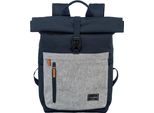 Freizeitrucksack TRAVELITE BASICS Rollup Rucksack, Gr. B/H/T: 37cm x 60cm x 16cm, blau (marine, grau), Polyester, klassisch, Rucksäcke, Arbeitsrucksack Sportrucksack Reiserucksack Schulrucksack