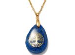 Kette Mit AnhäNger Firetti "Schmuck Geschenk Lebensbaum", Gold (Gelbgoldfarben, Blau), Halsketten, Damen, Edelstahl, L: 50 B: 2Mm, Made In Germany - Mit Rosenquarz, Lapislazuli, Aventurin Oder Amethyst, B:2Mm