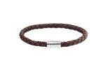 Armband CaÏ "Edelstahl Leder Braun 23Cm", Braun, ArmbäNder, Herren, 23Cm, Edelstahl, GläNzend, Armband