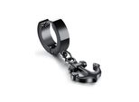 Single-Creole FIRETTI Schmuck Geschenk Ohrschmuck einzeln Anker, schwarz, Ohrringe, Damen, Edelstahl