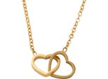 Kette Mit AnhäNger Firetti "Schmuck Geschenk Edelstahl Halsschmuck Halskette Ankerkette Herzen", Gold (Gelbgoldfarben), Halsketten, Damen, Edelstahl, L: 45, Made In Germany