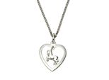 Kette Mit AnhäNger Zeeme "Silber 925 Mit Herz Und Pferde-AnhäNger 45Cm Lang", Weiß, Halsketten, Damen, 45Cm, Silber 925 (Sterlingsilber), L: 45 B: 14Mm, GläNzend, B:14Mm