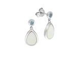 Paar OhrhäNger Zeeme "925/- Sterling Silber Blautopas Perlmutt", Weiß (Weiß, Hellblau), Ohrringe, Damen, One-Size, 0,38, Silber 925 (Sterlingsilber)